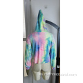 Lady Color Tie Dyed Short Hoodie al por mayor